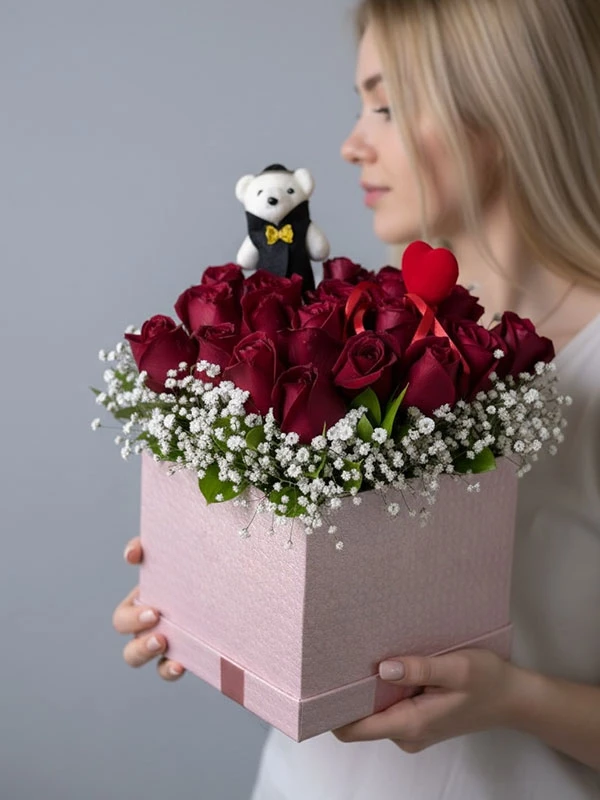 Lovely Red Box Rose
